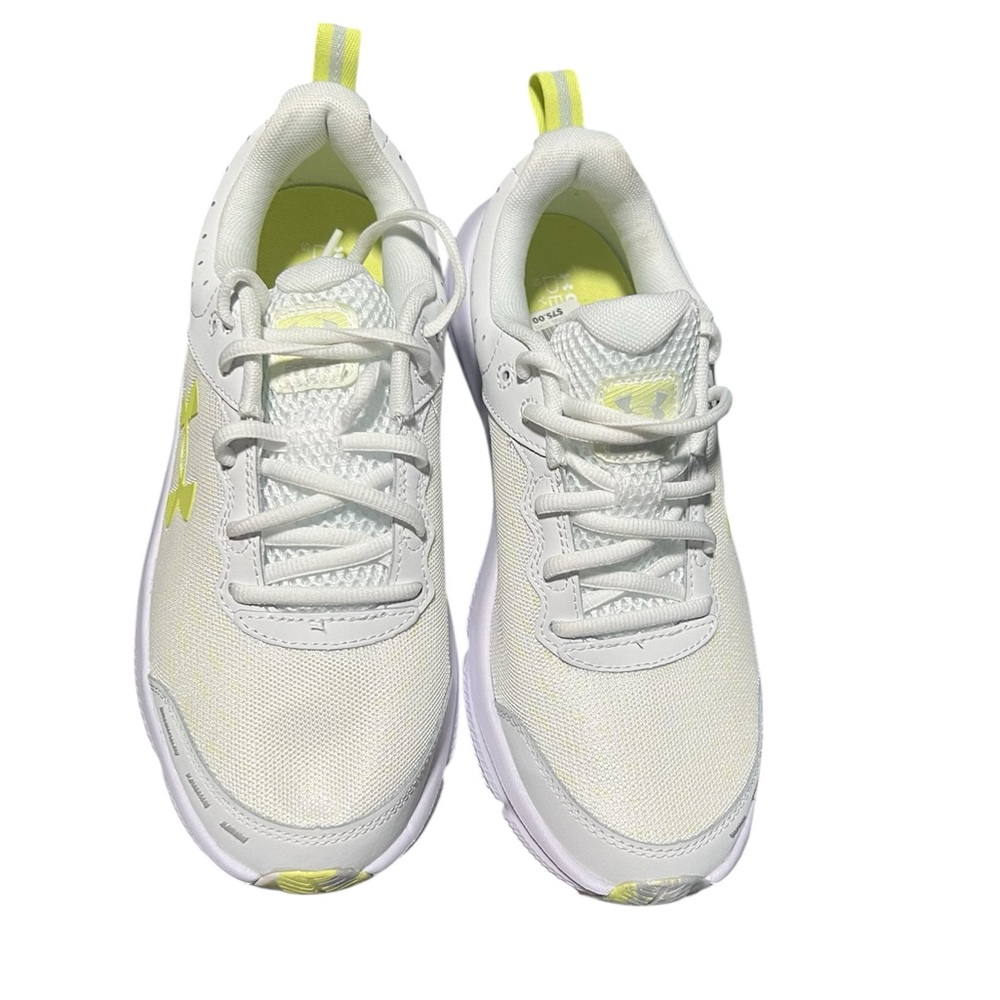 Under Armour White and Neon Yellow Athletic Shoes - Picture 2 of 3
